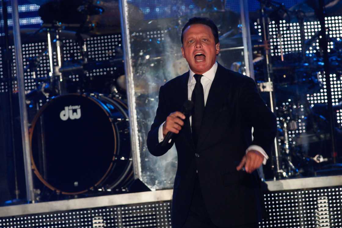 Mexican singer Luis Miguel performs during a concert in Veracruz