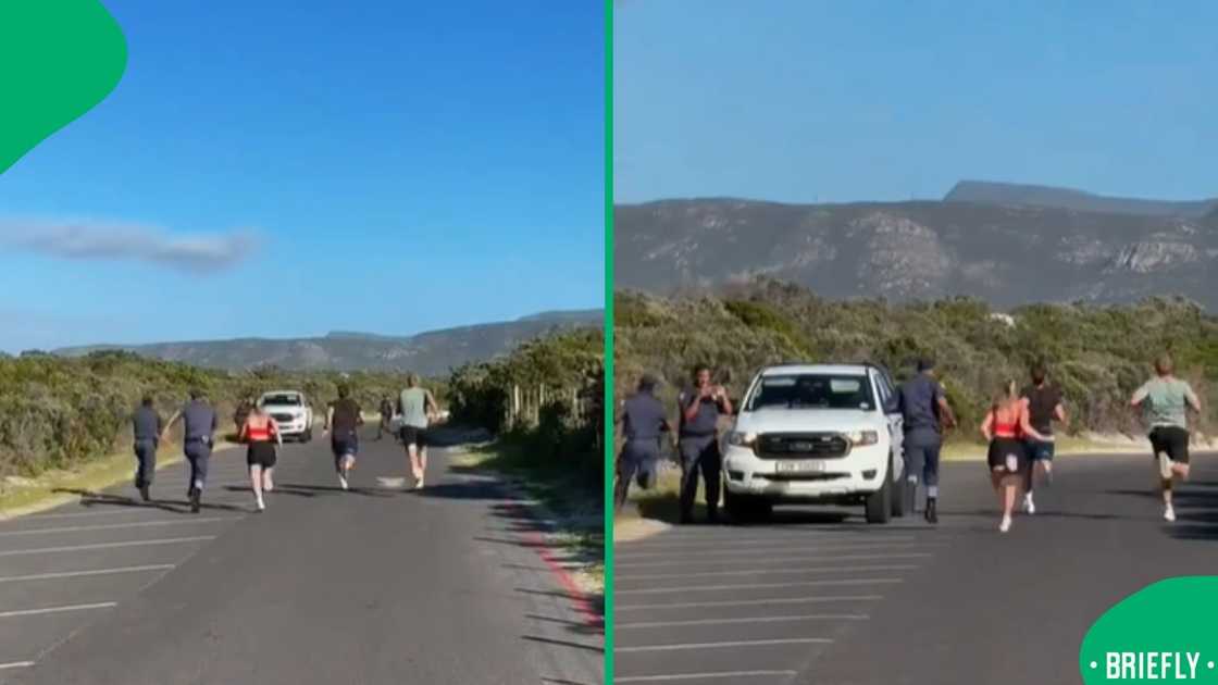 The visual on the right showed the group reaching the finish point