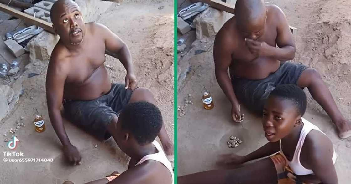 Father and daughter were engrossed in a game of diketo Father and daughter were engrossed in a game of diketo