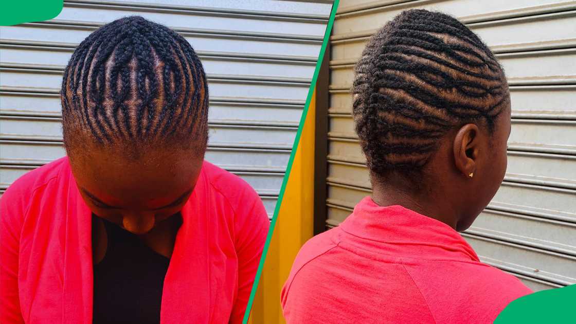 A lady with a simple freehand hairstyle. A lady with a simple freehand hairstyle.