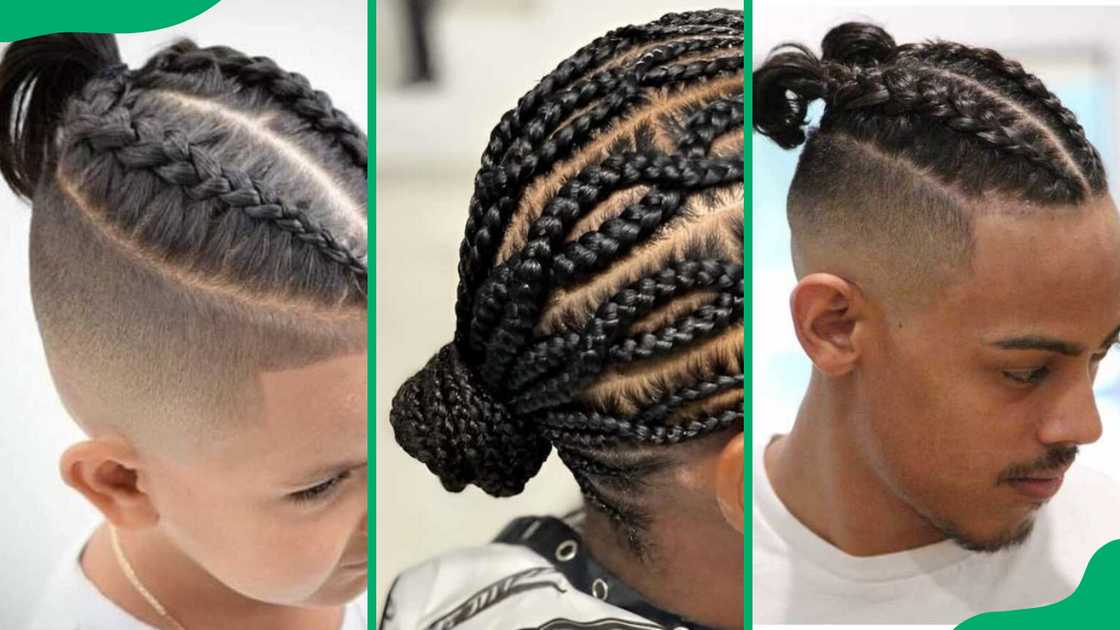 Low ponytail cornrows