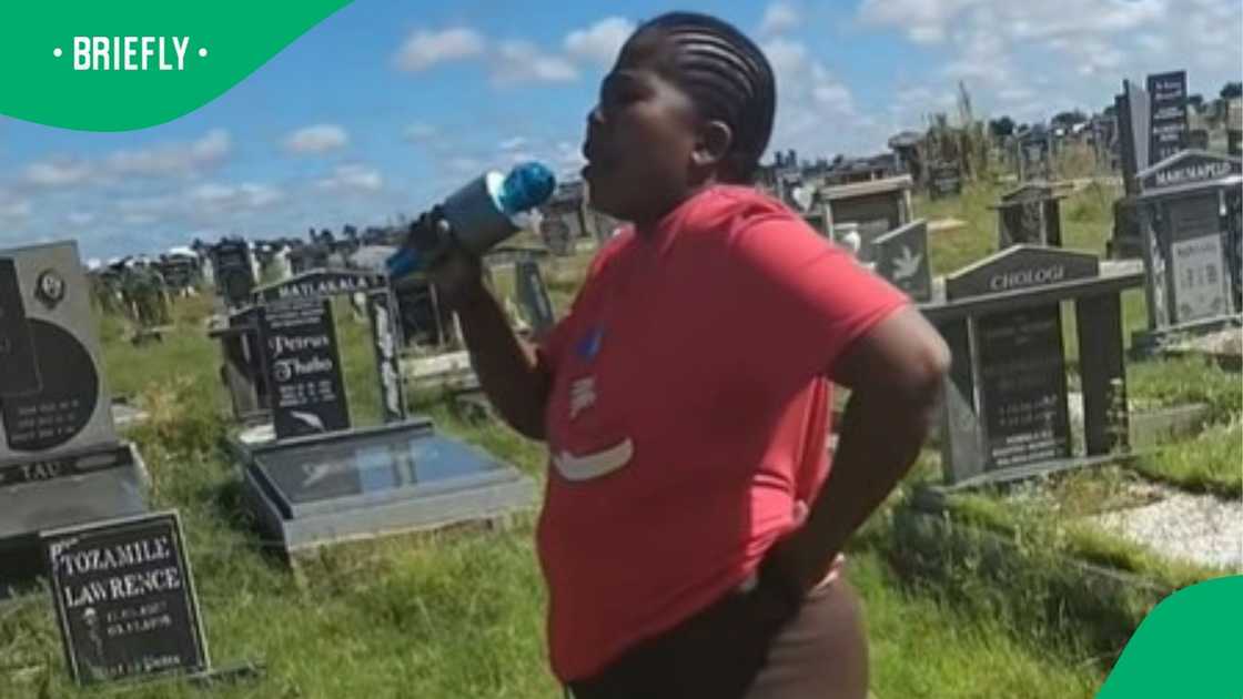 Woman confronts ancestors in a TikTok video Woman confronts ancestors in a TikTok video