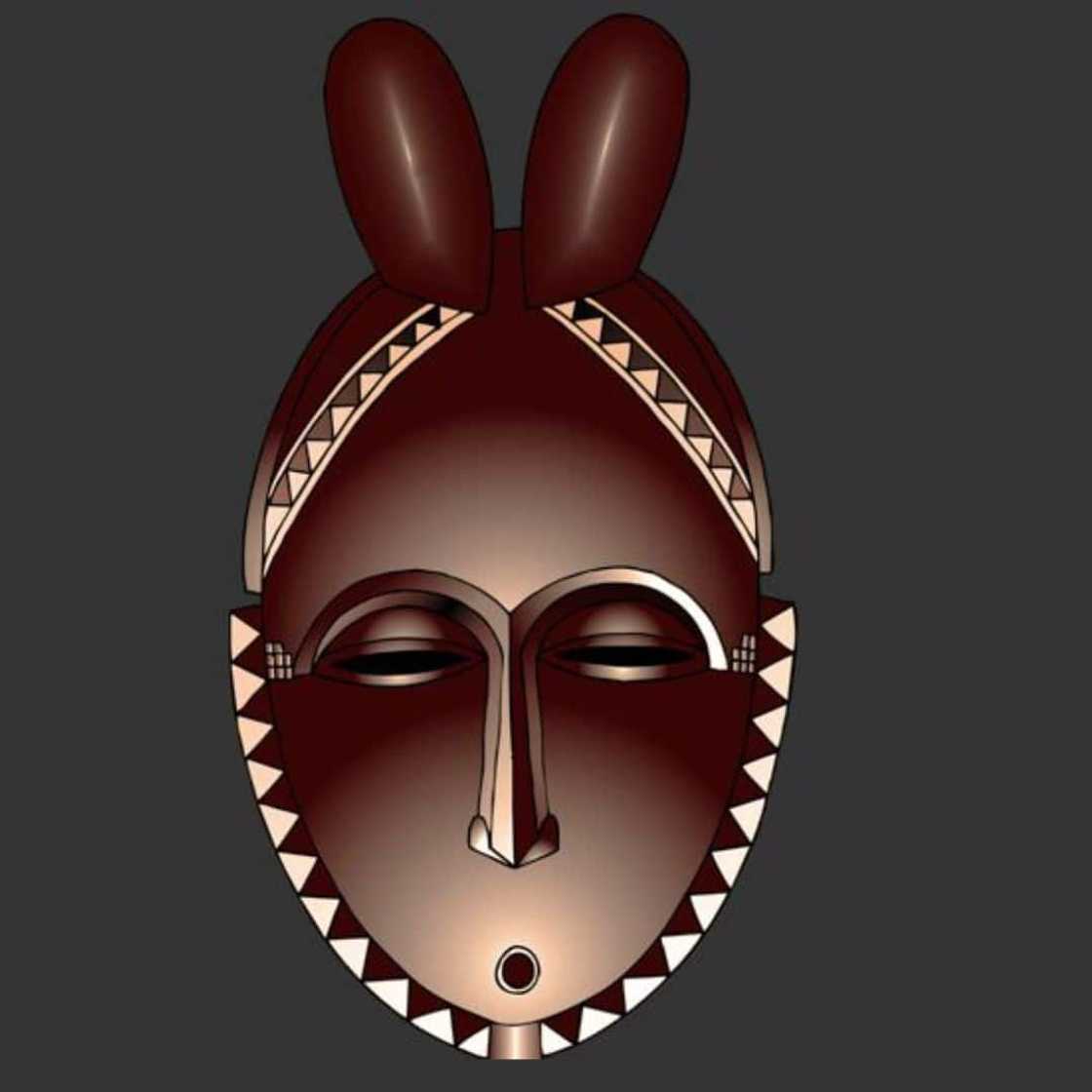African mask with horns African mask with horns