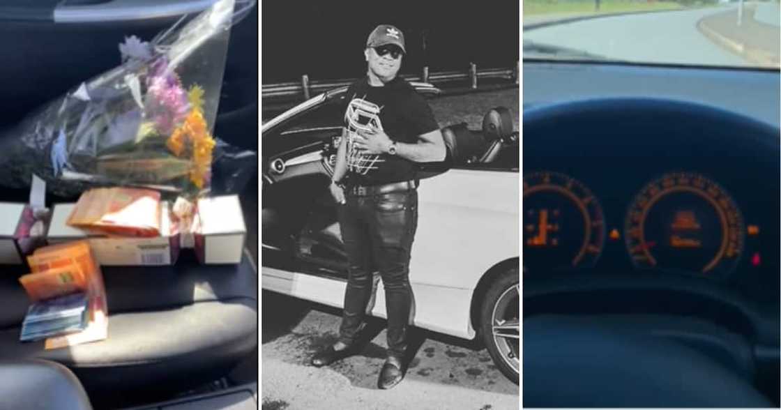 Twitter user @Yanga_Co, his car and gifts Twitter user @Yanga_Co, his car and gifts