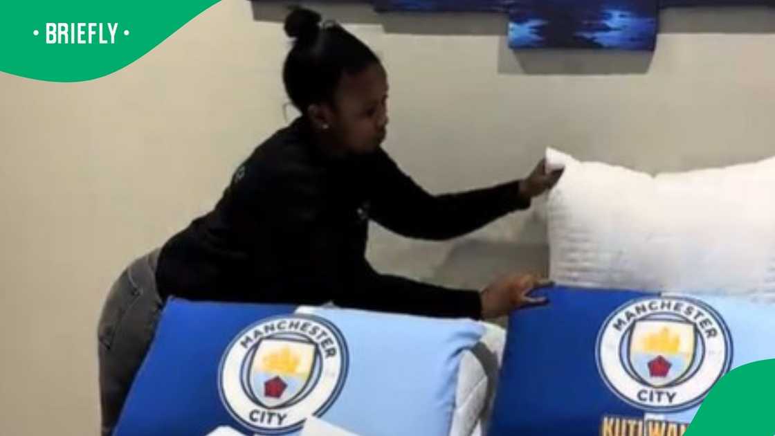 Mom of Manchester City fan organsises bedroom makeover