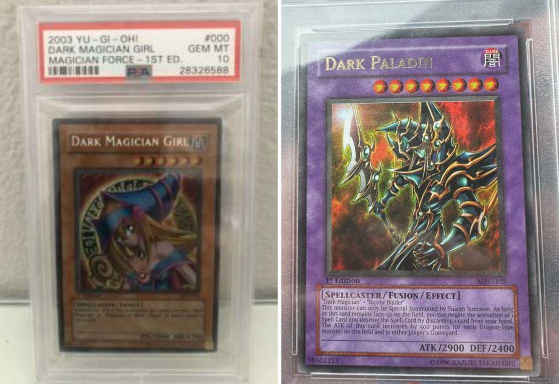 Dark Magician Girl and Corrected Art Dark Paladin cards