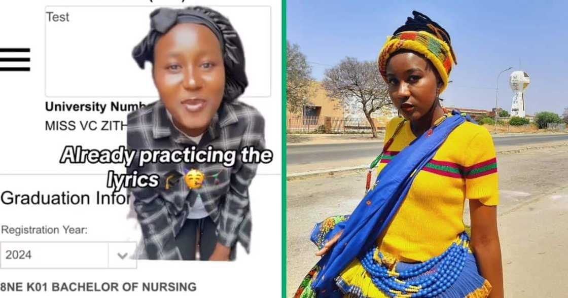 A Nort West University Graduand is preparing for her graduation by practising lyrics to the Good Morning Mr West song. A Nort West University Graduand is preparing for her graduation by practising lyrics to the Good Morning Mr West song.