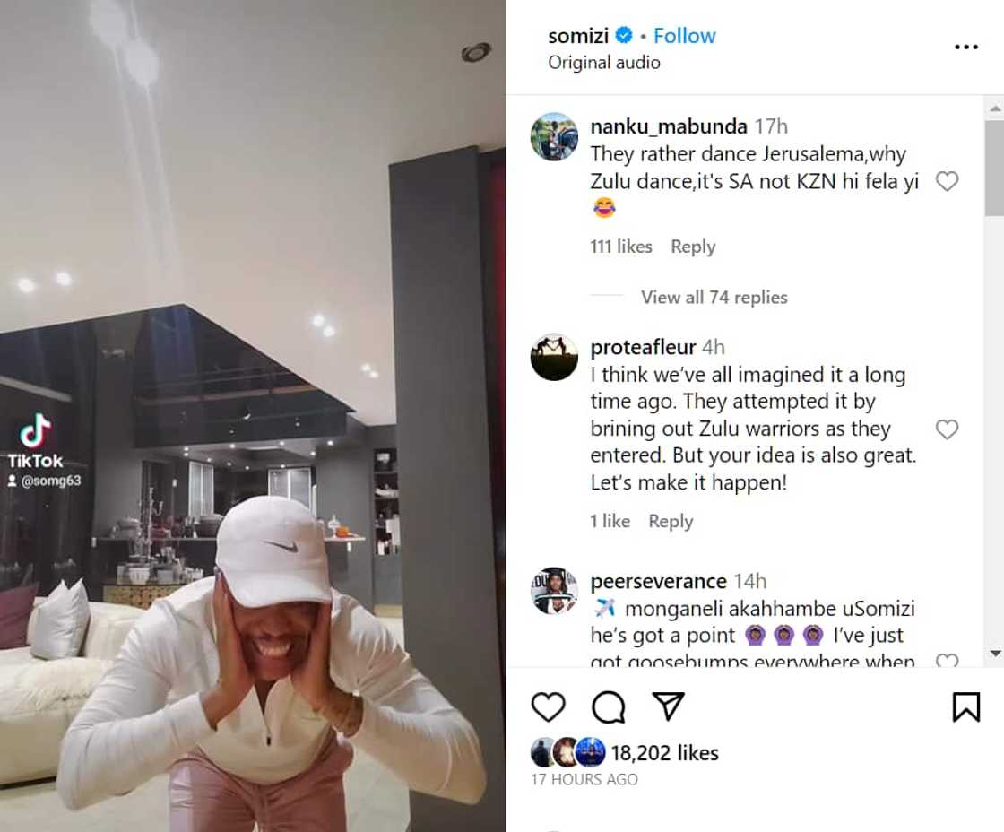 Somizi Mhlongo shared a few ideas for the Haka. Somizi Mhlongo shared a few ideas for the Haka.