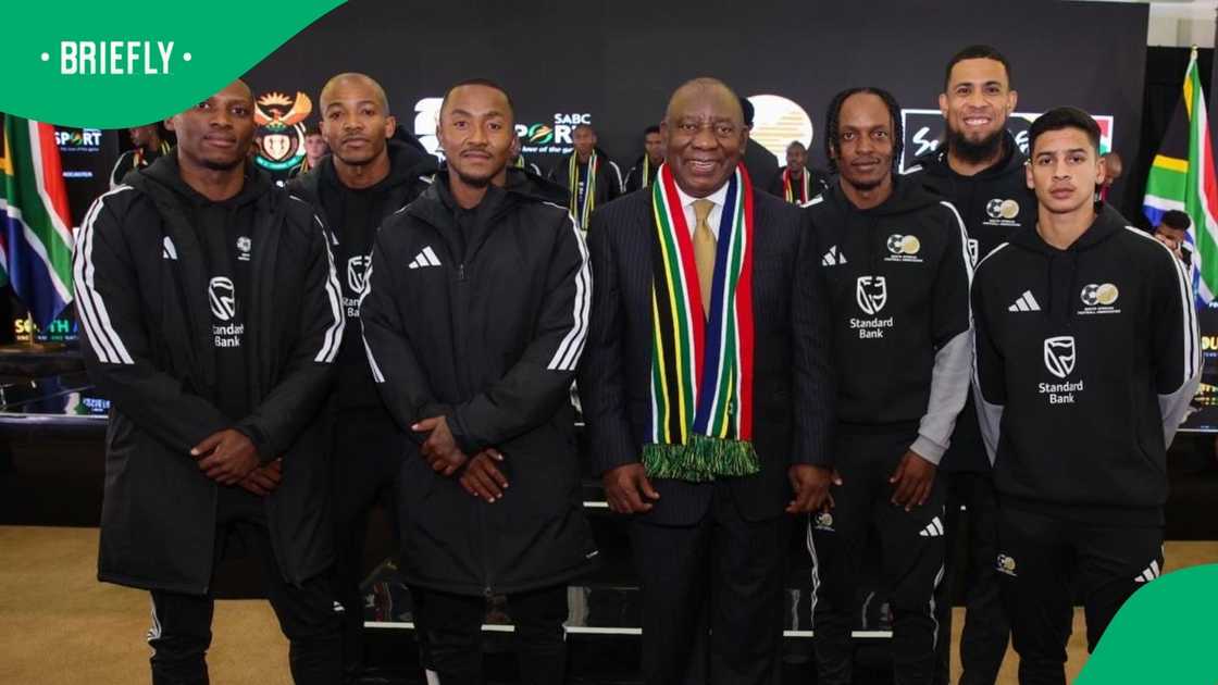 President Cyril Ramaphosa and six Bafana Bafana players