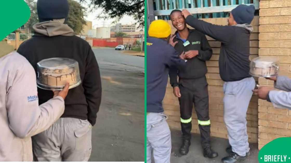 A birthday surprise captured on TikTok showed a cleaner breaking down in tears as friends celebrated him, melting hearts nationwide