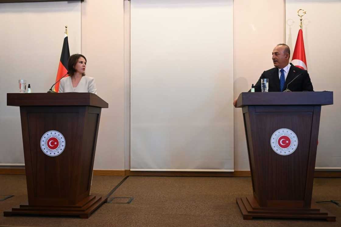 German Foreign Minister Annalena Baerbock and Turkish counterpart Mevlut Cavusoglu had a testy first formal meeting in Istanbul