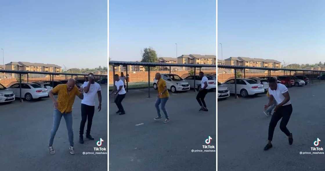 Energetic men broke out into a Tsonga dance