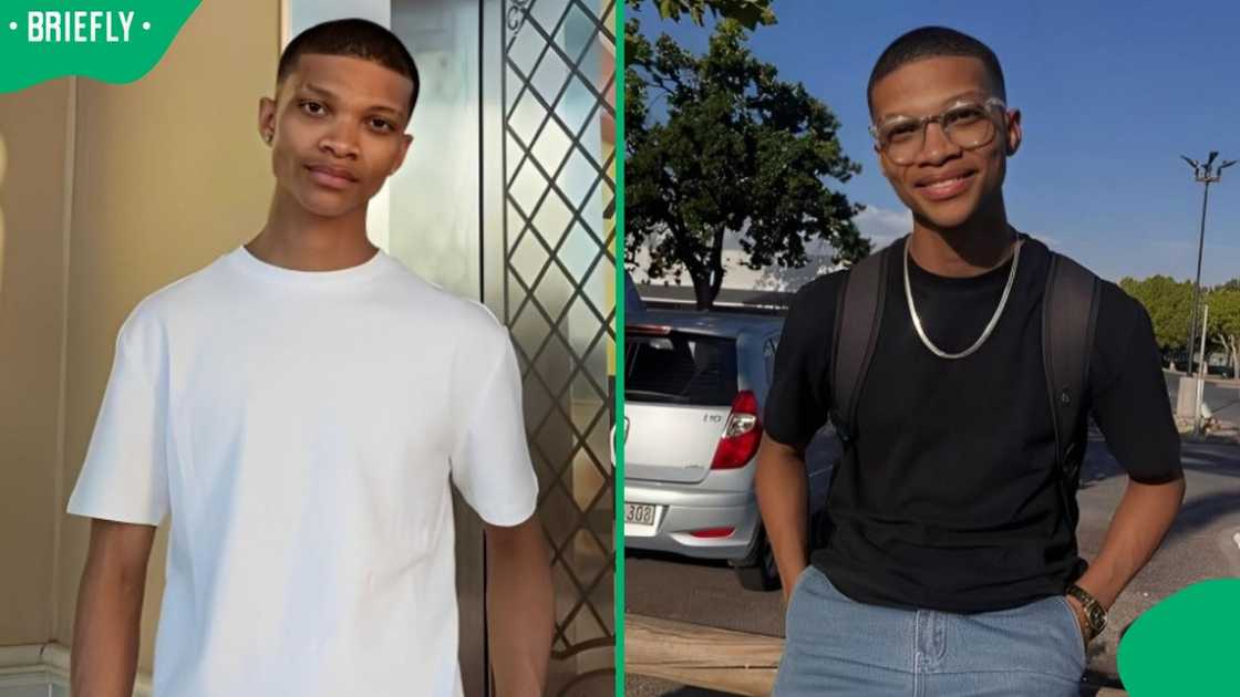 A man embraced Cape Town's winds. A man embraced Cape Town's winds.