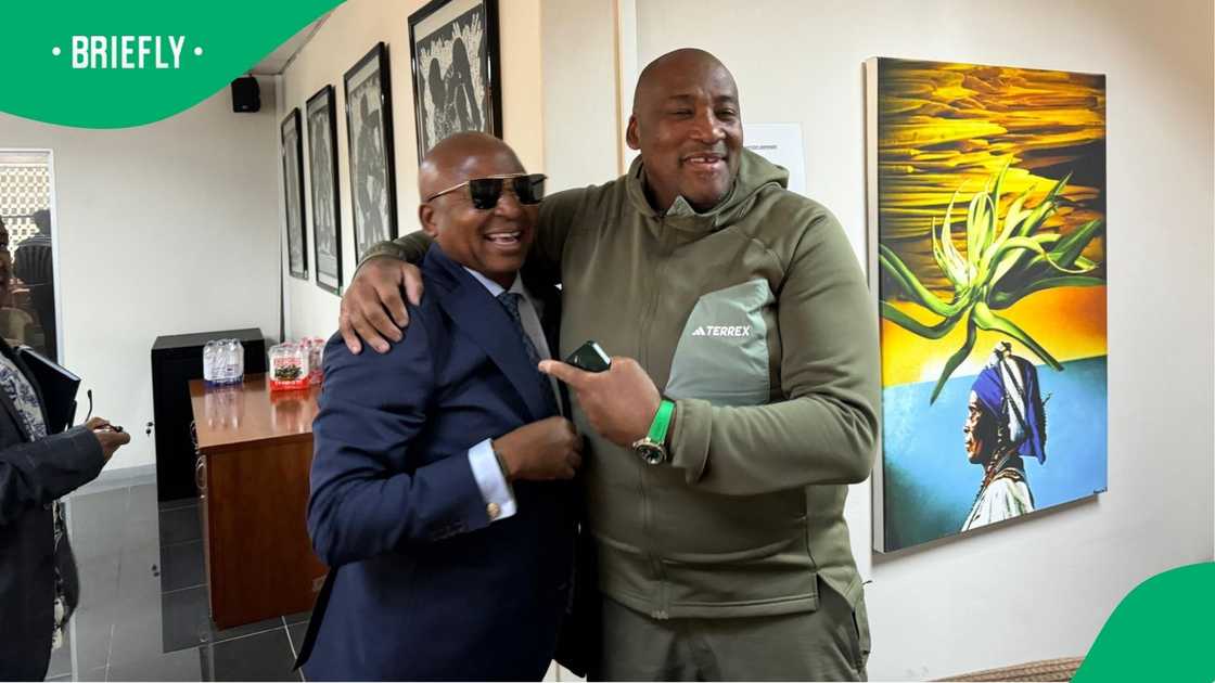 Kunene stand with Gayton McKenzie Kunene stand with Gayton McKenzie