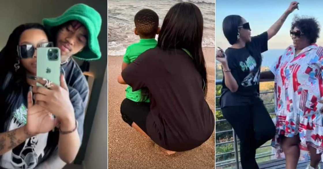Mpho wa Badimo, son, Themba Broly, Ballito, Durban beach Mrs Vundla Mpho wa Badimo, son, Themba Broly, Ballito, Durban beach Mrs Vundla