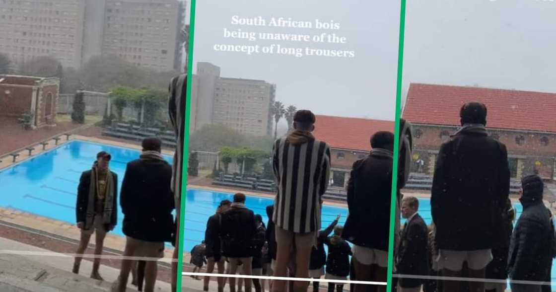 TikTok user @lunablair5 shared a video showing boys in school uniforms out in the snow TikTok user @lunablair5 shared a video showing boys in school uniforms out in the snow