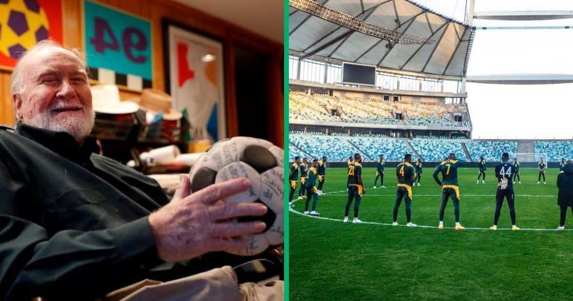 Dick Cecil holding a soccer ball Dick Cecil holding a soccer ball