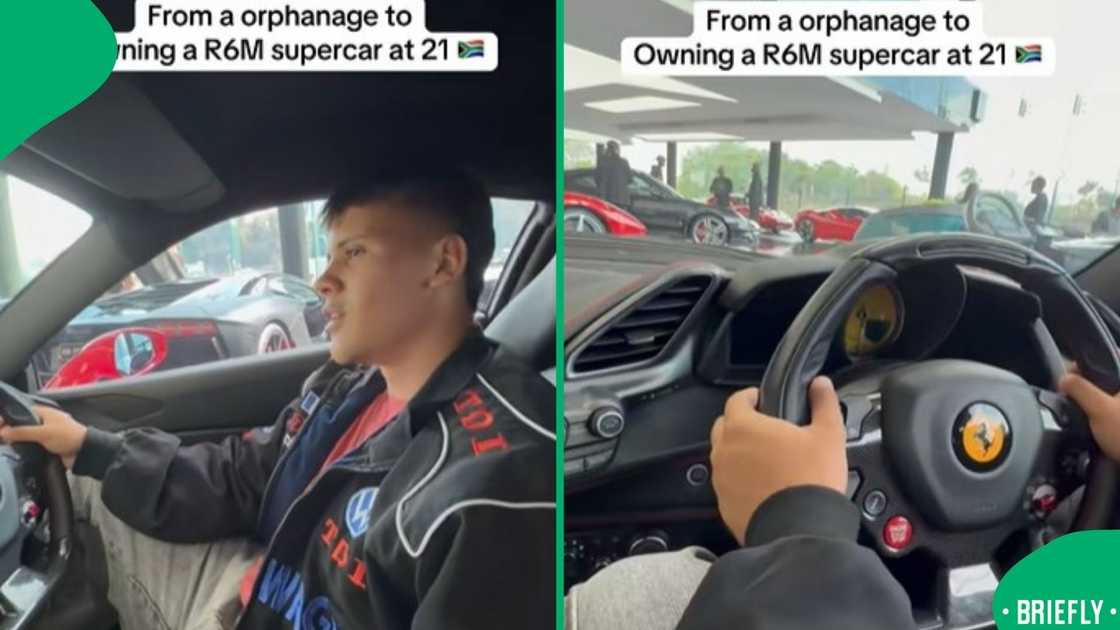 The picture on the right showed the steering wheel of a Ferrari The picture on the right showed the steering wheel of a Ferrari