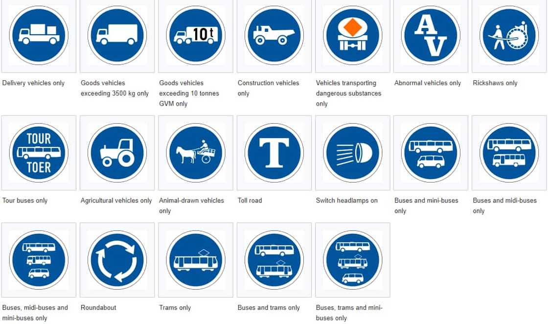 Road signs in South Africa and their meanings