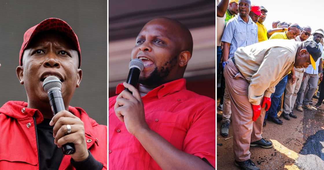 EFF leaders Julius Malema and Floyd Shivambu call out President Cyril Ramaphosa EFF leaders Julius Malema and Floyd Shivambu call out President Cyril Ramaphosa
