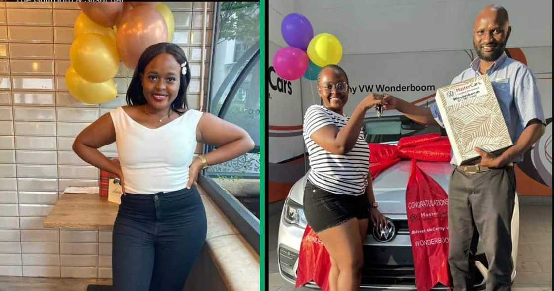 A woman buys a car at 23 and shares a TikTok video. A woman buys a car at 23 and shares a TikTok video.
