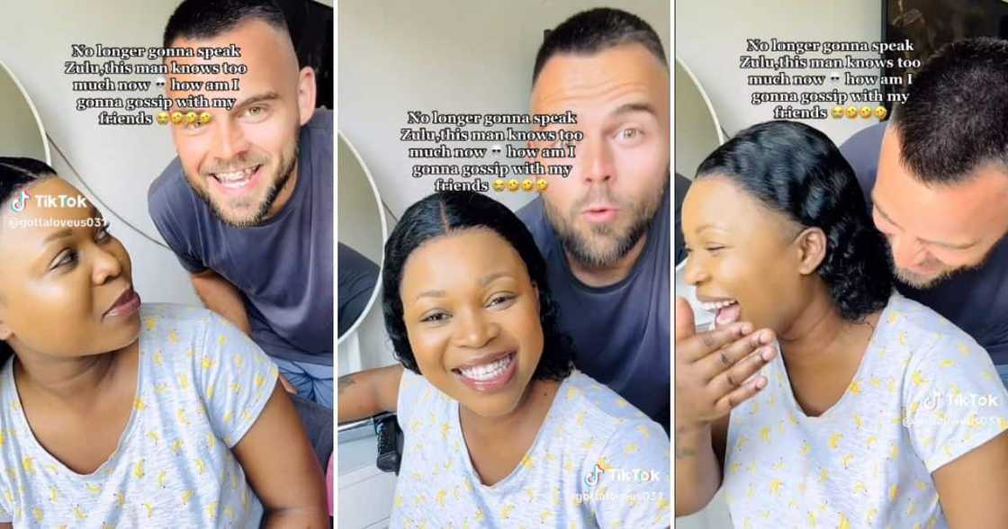 woman shares video of her foreign bae speaking Zulu woman shares video of her foreign bae speaking Zulu