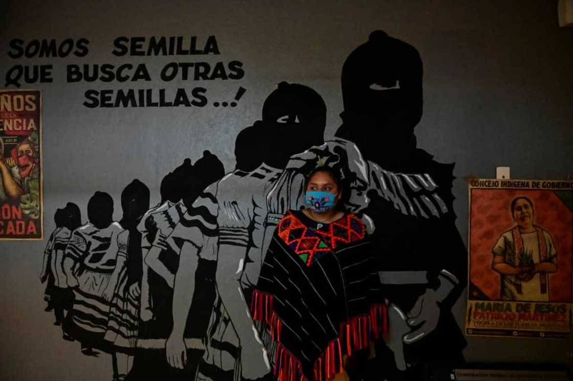 An Otomi woman is seen during the occupation of Mexico's National Institute of Indigenous Peoples in August 2021 in protest at the group's treatment by the government An Otomi woman is seen during the occupation of Mexico's National Institute of Indigenous Peoples in August 2021 in protest at the group's treatment by the government