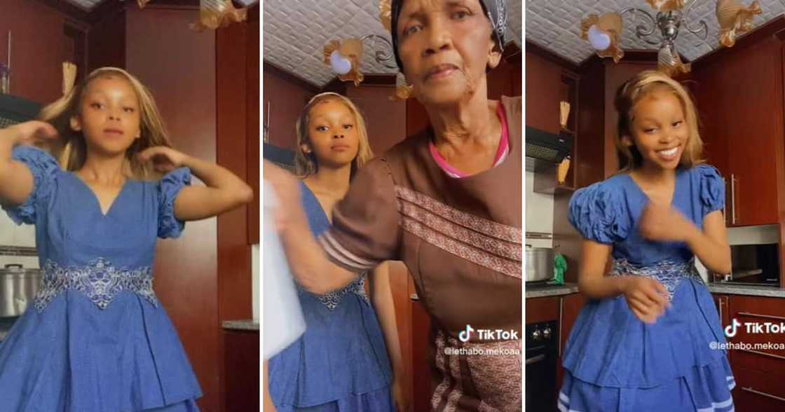 TikTok user @lethabo.mekoaa shared a video of her trying to record a dance challenge and her gogo getting in the way TikTok user @lethabo.mekoaa shared a video of her trying to record a dance challenge and her gogo getting in the way