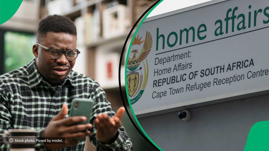 A man showing frustration with the Home Affairs system.