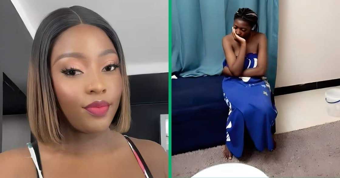 Woman in disbelief after thieves stole her TV. Woman in disbelief after thieves stole her TV.