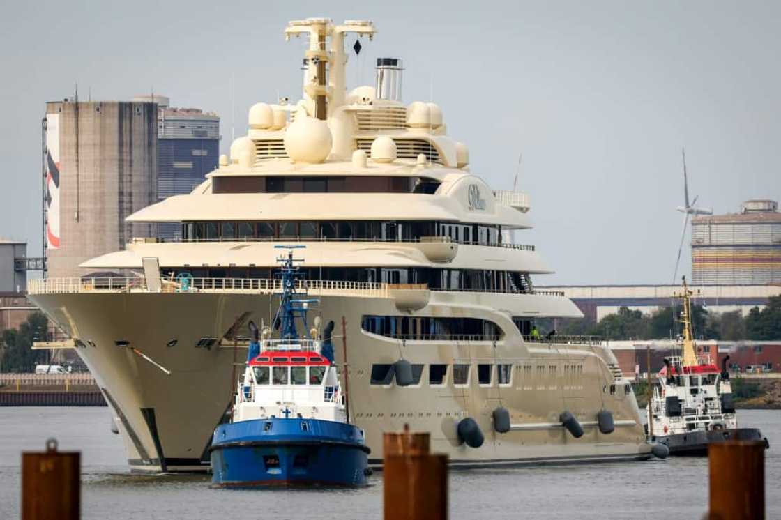 The 156-meter super-yacht Dilbar owned by Russian oligarch Alisher Usmanov was reportedly seized by German authorities last year