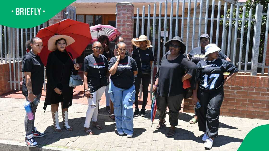 Family and friends of Nongcebo Dludla gathered outside the Dannhauser Magistrate's Court.