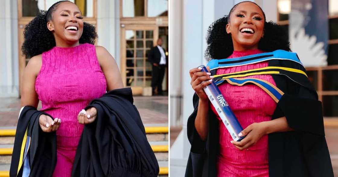 A mom of two girls is happy about obtaining her postgraduate diploma from UWC A mom of two girls is happy about obtaining her postgraduate diploma from UWC