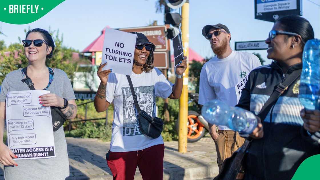 Johannesburg residents demonstrate against water restrictions in Melville Johannesburg residents demonstrate against water restrictions in Melville