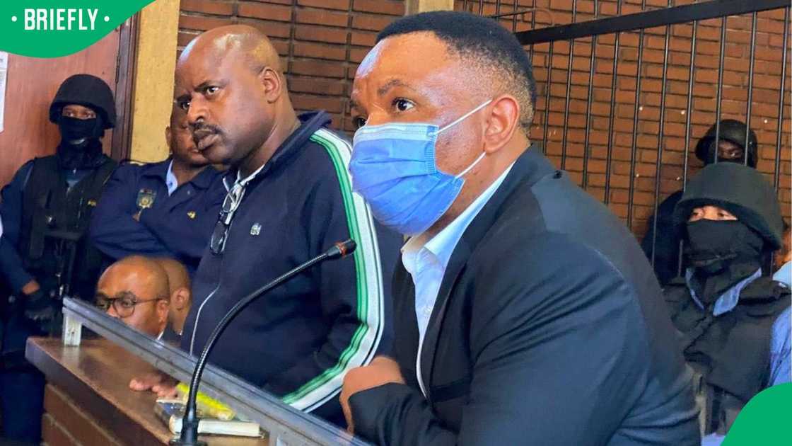 Kagiso Lerutla and suspended Ekurhuleni Metro Police Department (EMPD) Deputy Chief, Commissioner Julius Mkhwanazi Kagiso Lerutla and suspended Ekurhuleni Metro Police Department (EMPD) Deputy Chief, Commissioner Julius Mkhwanazi
