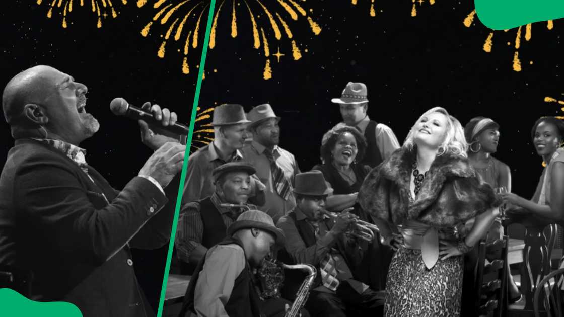 Singer Alexander Broussard (L). Afropop band Mango Groove (R) Singer Alexander Broussard (L). Afropop band Mango Groove (R)