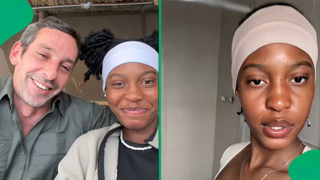 A TikTok video shows a cute, heartwarming interaction between an interracial couple.