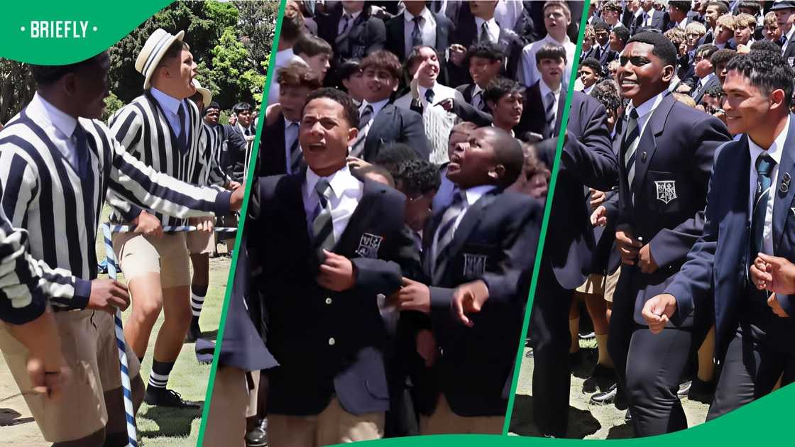 The boys share in the school spirit and represent their school