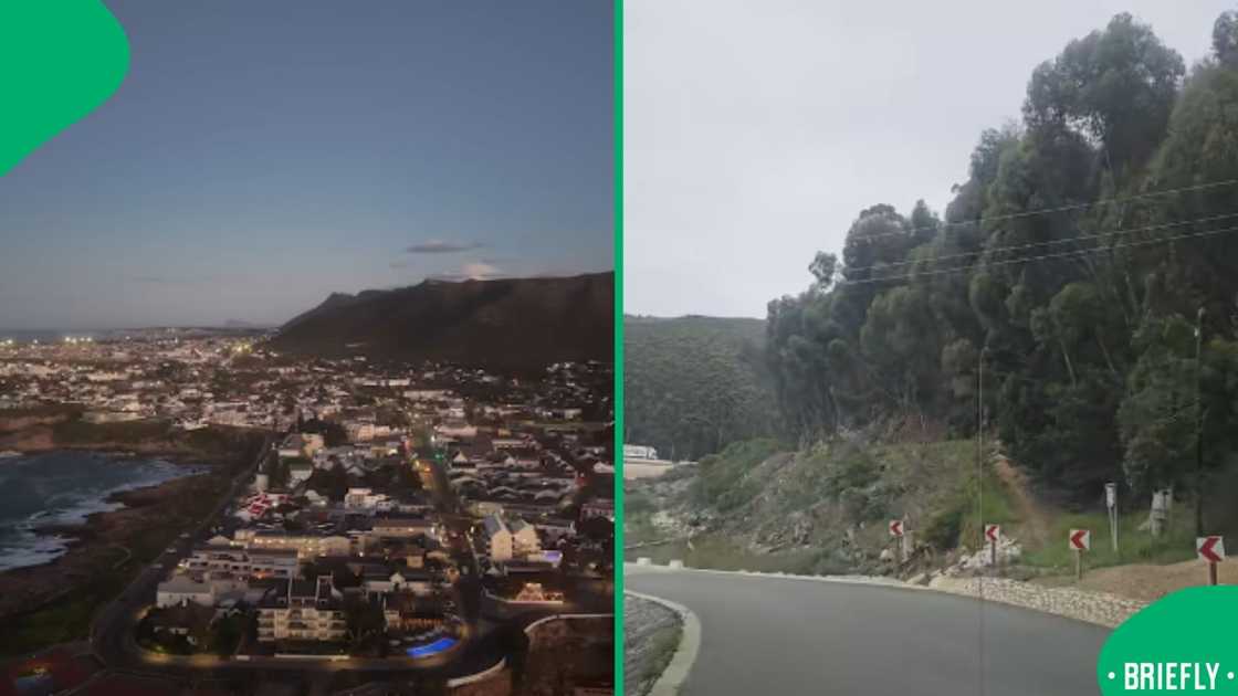 The image on the right capture the Hermanus road