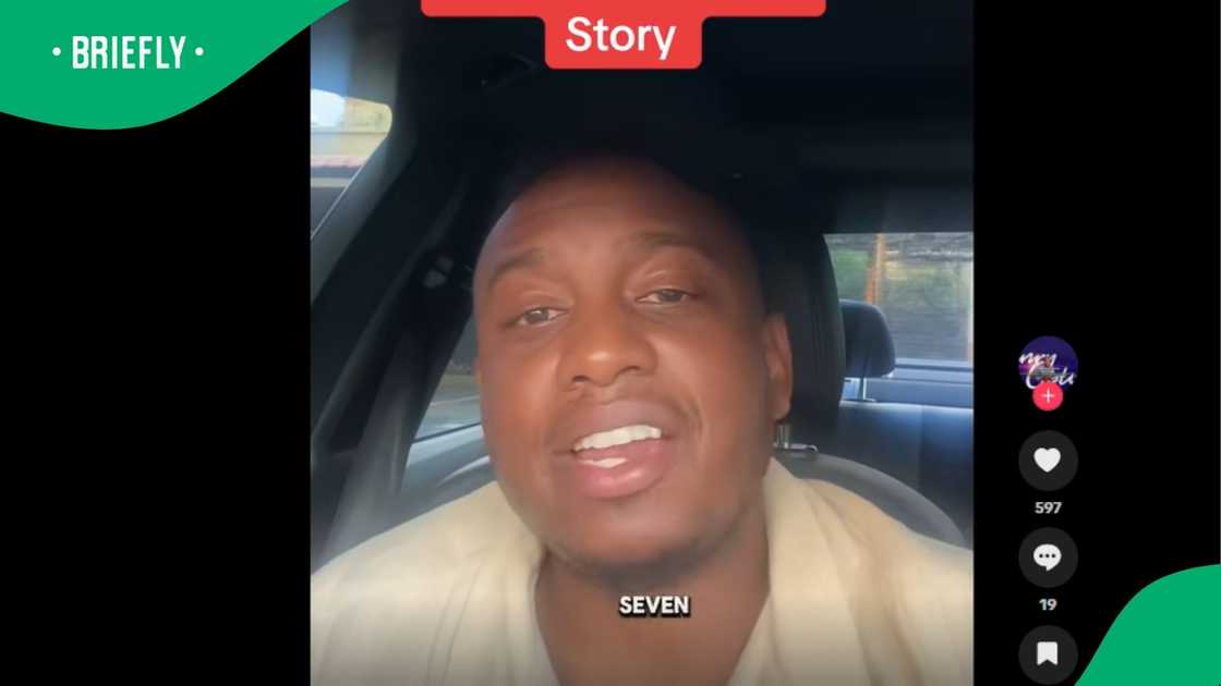 A gentleman in his car. A gentleman in his car.