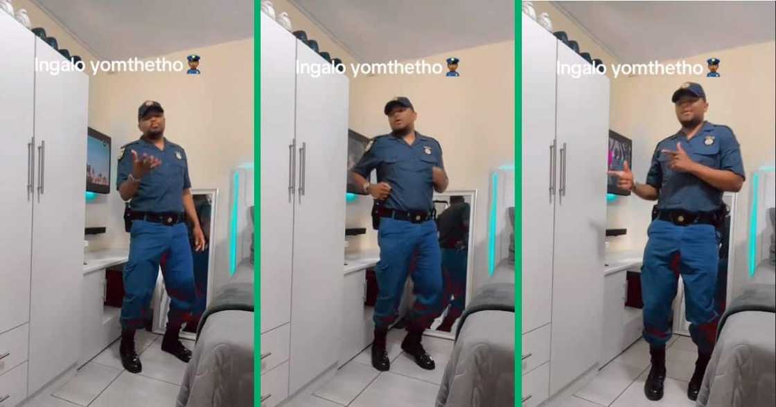 SAPS officer dances to amapiano SAPS officer dances to amapiano