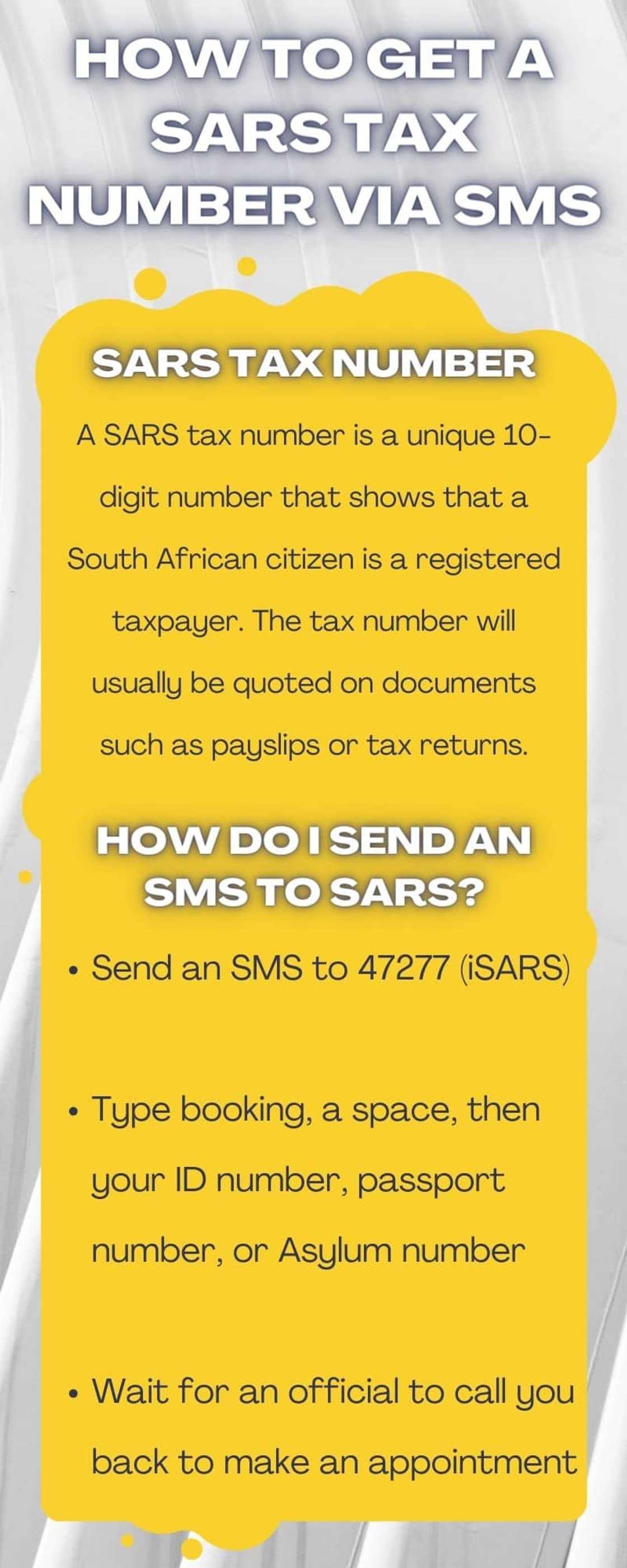 How to get a SARS tax number via SMS How to get a SARS tax number via SMS