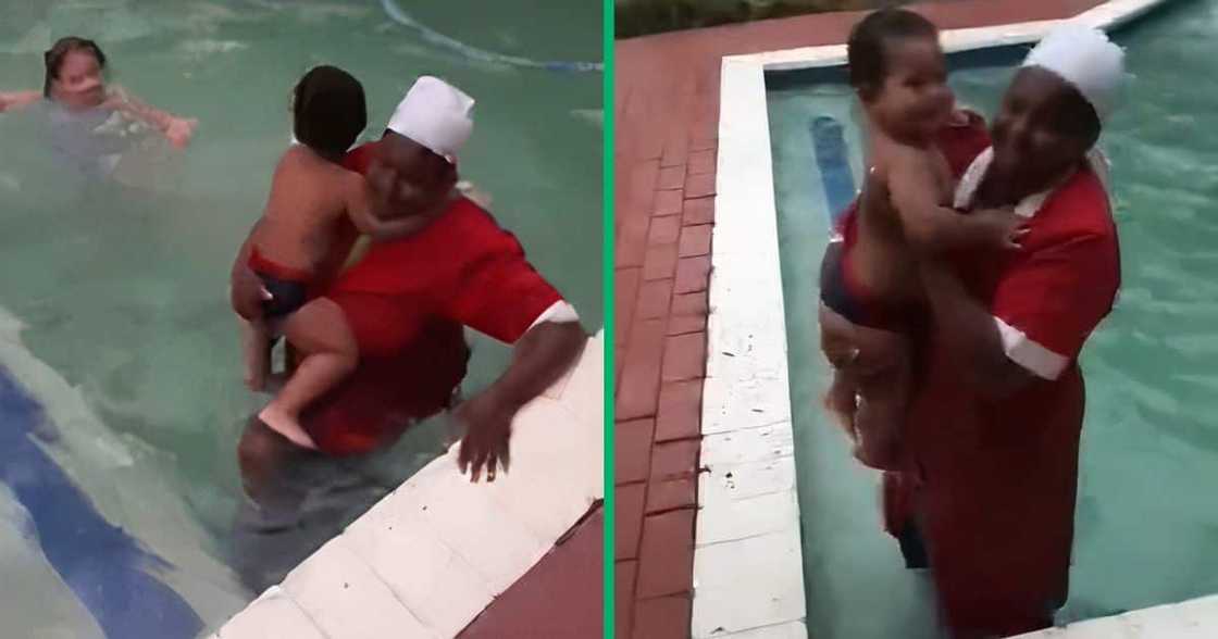 TikTok video of housekeeper saving boss's son from drowning TikTok video of housekeeper saving boss's son from drowning