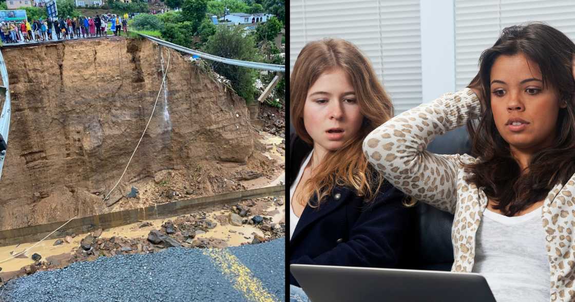 KZN floods, weather, KwaZulu-Natal, South Africa, sink hole, mud slide, potholes, road KZN floods, weather, KwaZulu-Natal, South Africa, sink hole, mud slide, potholes, road