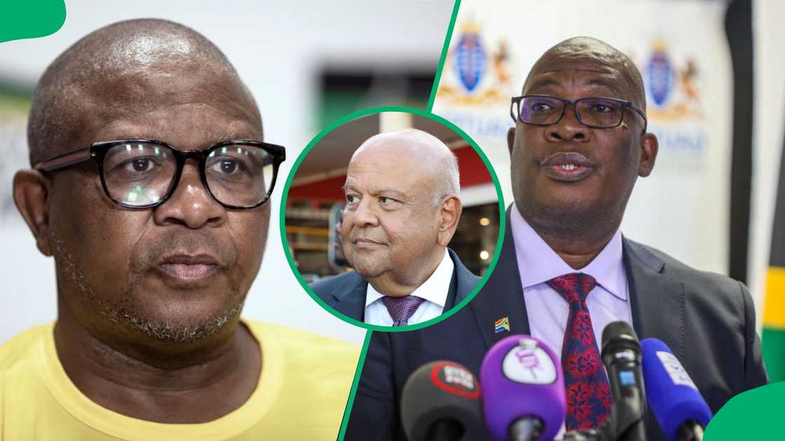 Fikile Mbalula and Panyaza Lesufi saluted Pravin Gordhan, who died