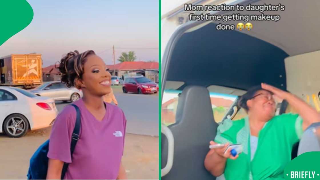 A young matriculant smiling with her first full makeup look A young matriculant smiling with her first full makeup look