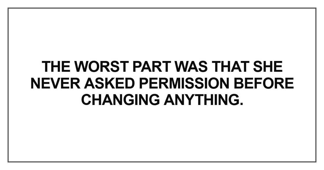 The worst part was that she never asked The worst part was that she never asked