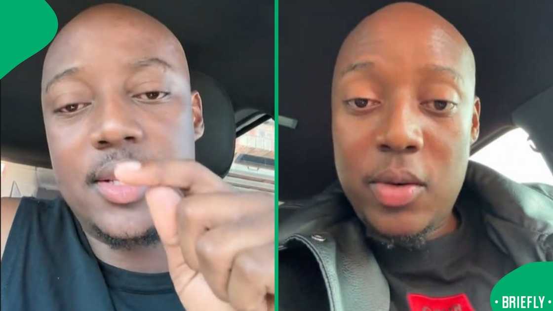 The image on the right showed a man posing and looking into a camera