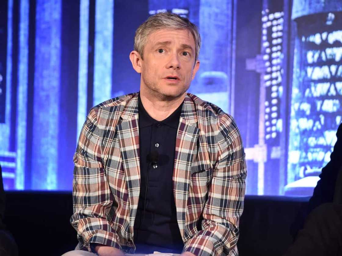 Actor Martin Freeman at Beverly Hills in Beverly Hills, California.