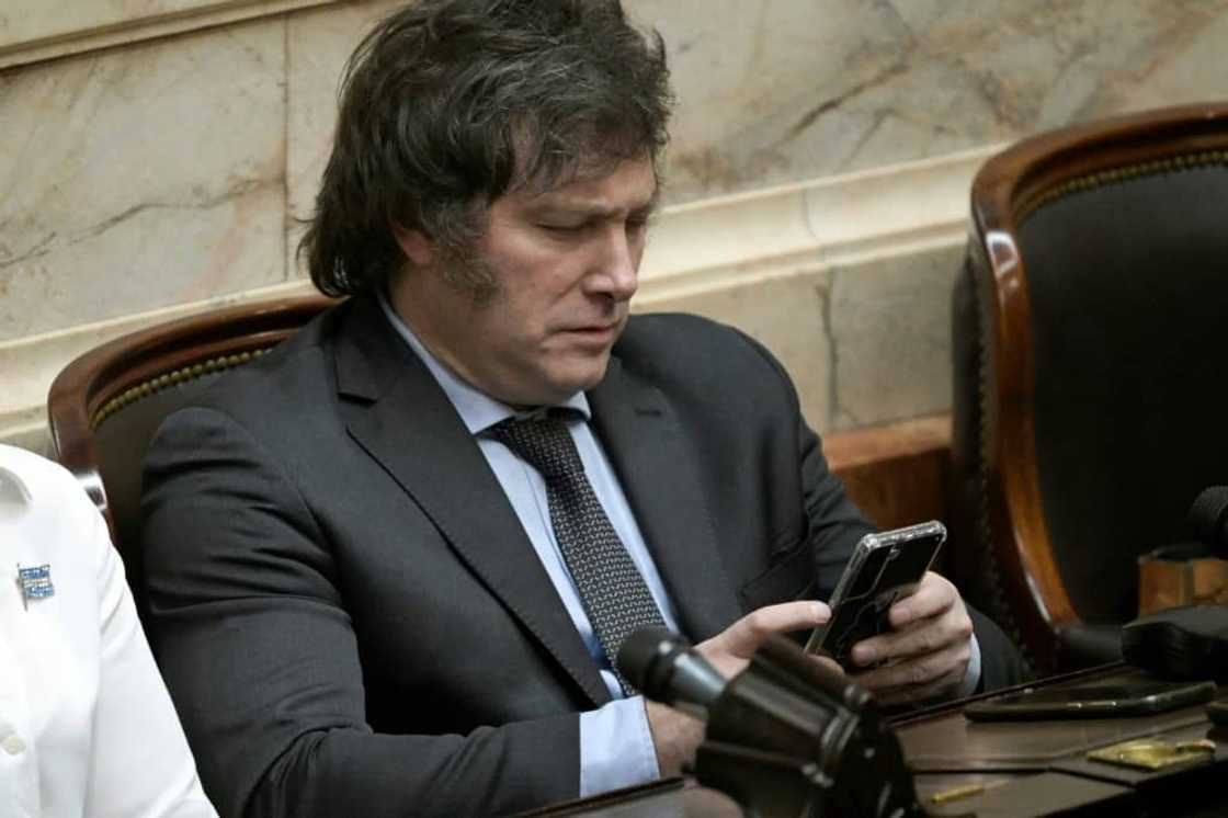 A survey by the Opinaia sonsulting firm showed Milei's popularity had fallen from 59 percent to 52 percent since taking office A survey by the Opinaia sonsulting firm showed Milei's popularity had fallen from 59 percent to 52 percent since taking office